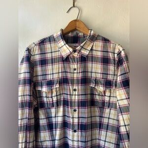 Tin Haul Womens Western Style Ranch Wear Plaid Long Sleeve Button Down Shirt XL
